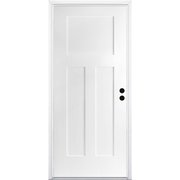 Codel Doors 36" x 80" Primed White Shaker Exterior Fiberglass Door 3068LHISPSF3PSHK49161DM